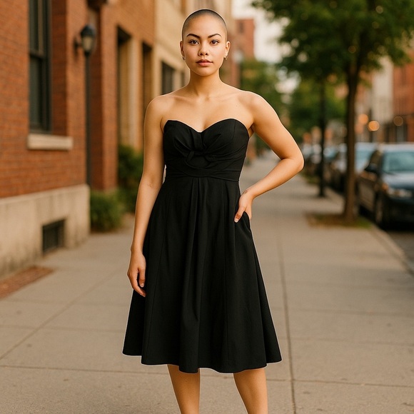 WHBM STRAPLESS BLACK Dress , Little Black Dress Size 10 - Picture 1 of 5
